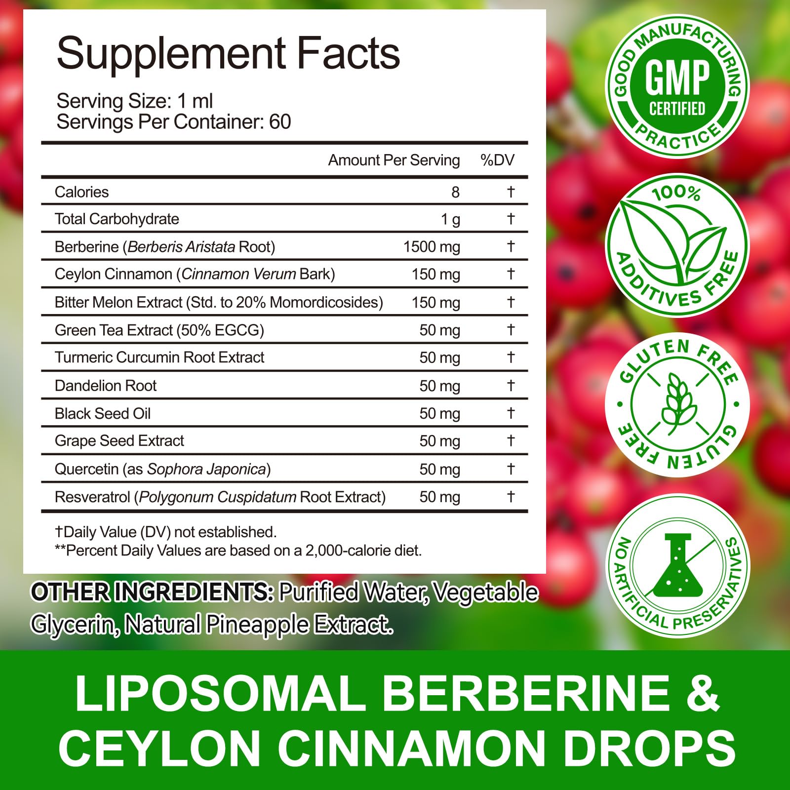 Berberine with Ceylon cinnamon image