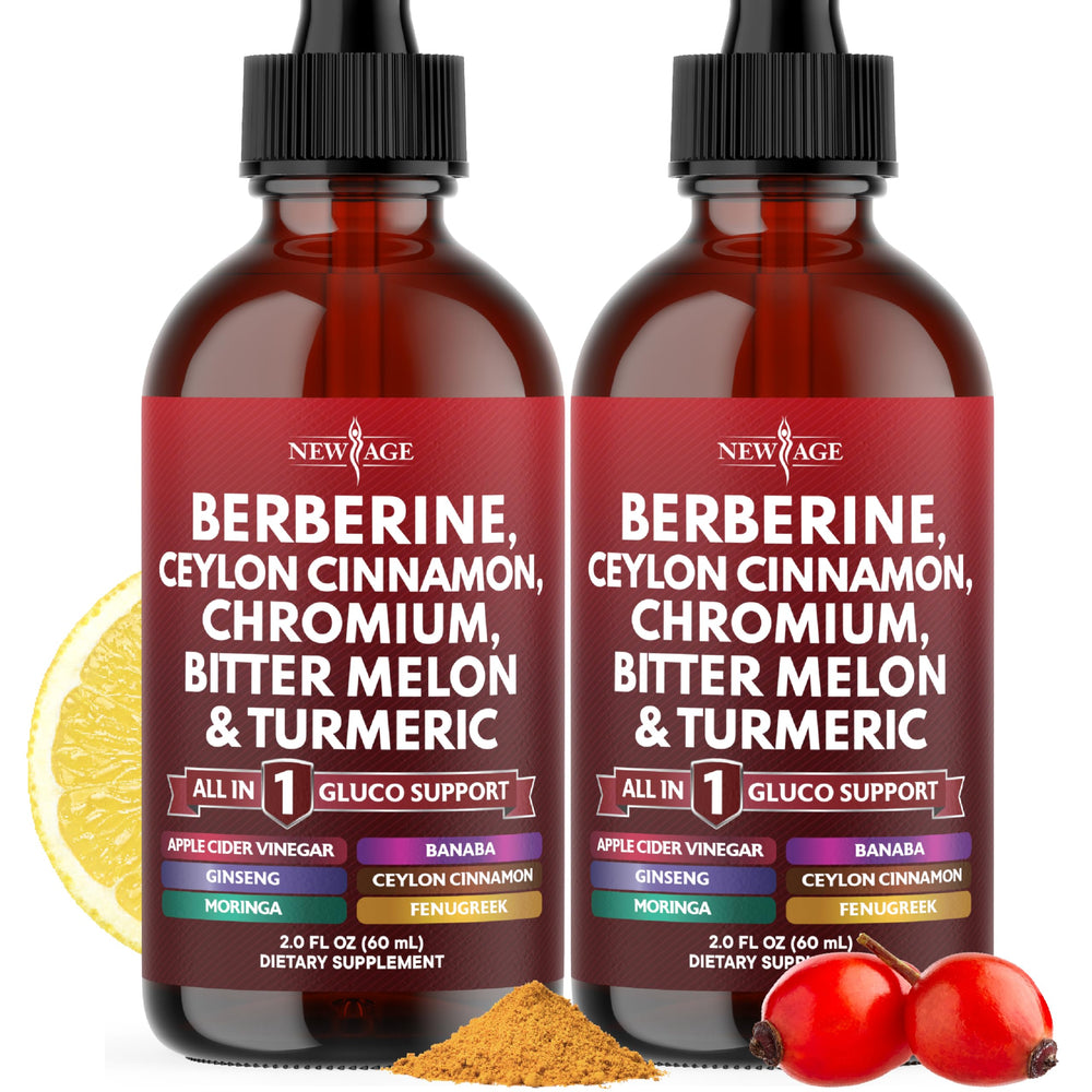 Bottle of Berberine with Ceylon Cinnamon Liquid Drops 4 oz