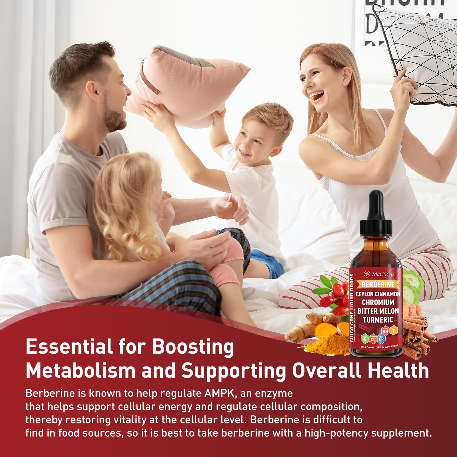 2 fl oz bottle of Berberine with Cinnamon liquid drops