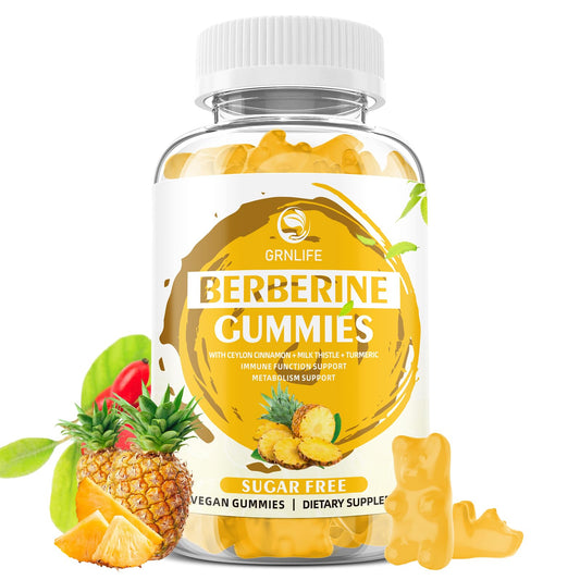 Front view of Berberine Gummies with Ceylon Cinnamon bottle, 60 count