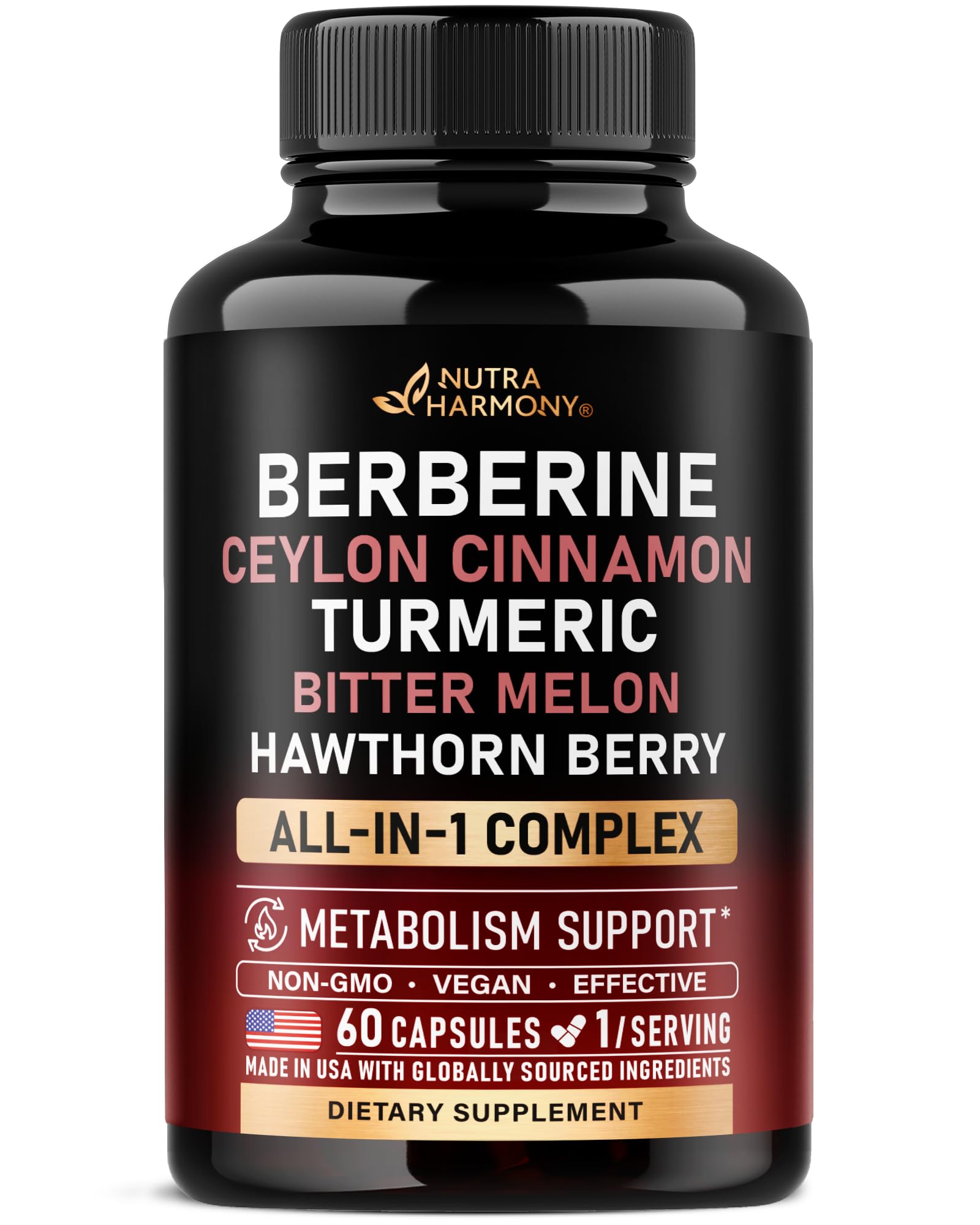 Packaging image showing Berberine Cinnamon Gymnema Apple Cider Vinegar 60 capsules
