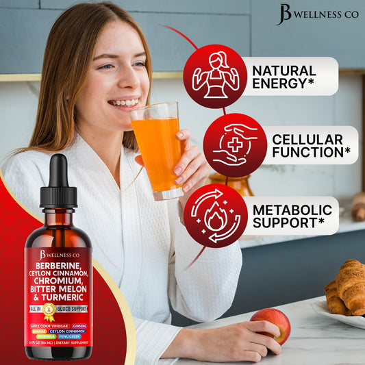Label of Berberine Cinnamon liquid drops 2 oz