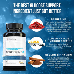 Ingredients highlighting berberine and Ceylon cinnamon