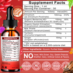 Close-up of Berberine Drops bottle and label