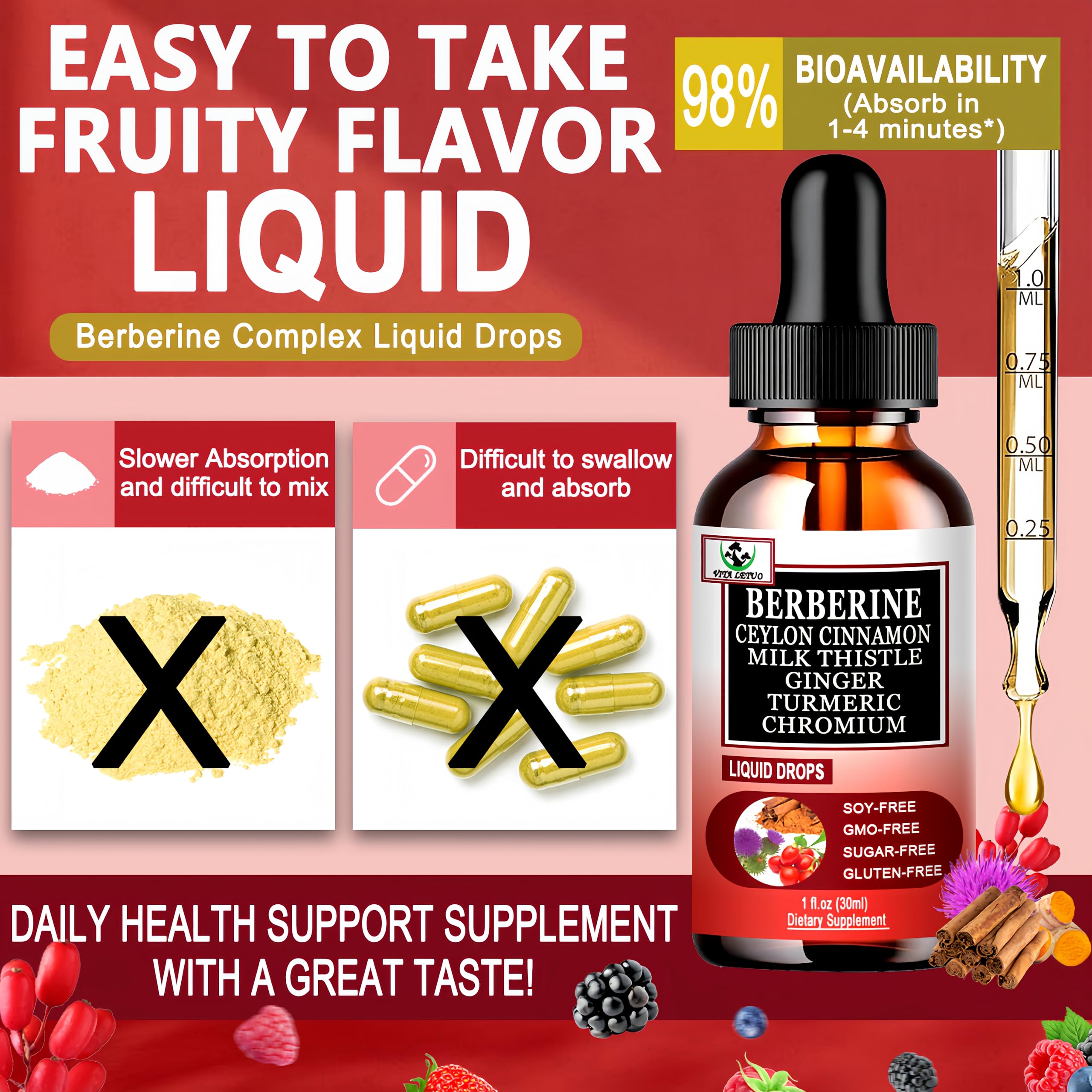 Dropper dispensing Berberine Drops