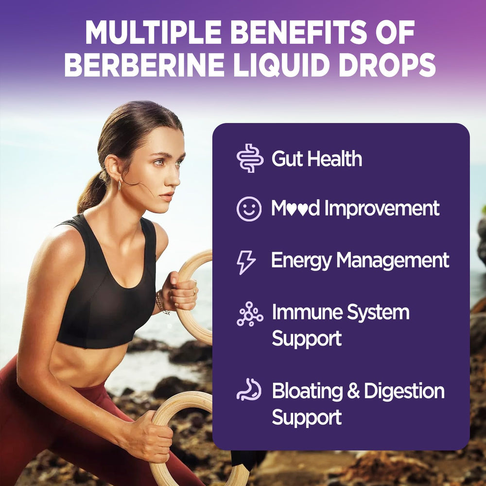 Close-up of sugar-free lemon-flavored berberine drops label