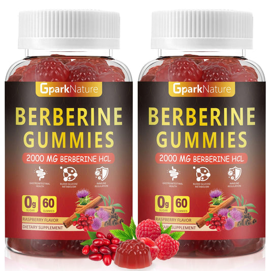Berberine Gummies Raspberry flavor bottle front