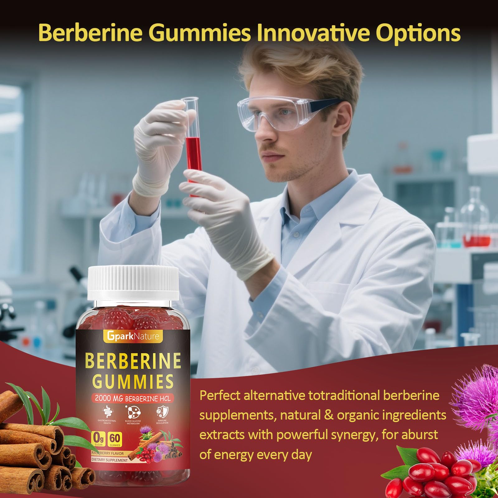 Lifestyle shot of Berberine Gummies being taken as part of daily routine