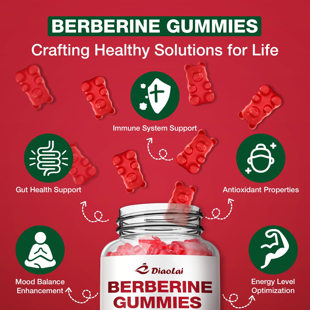 Close-up of raspberry-flavored Berberine Gummies (2000mg)