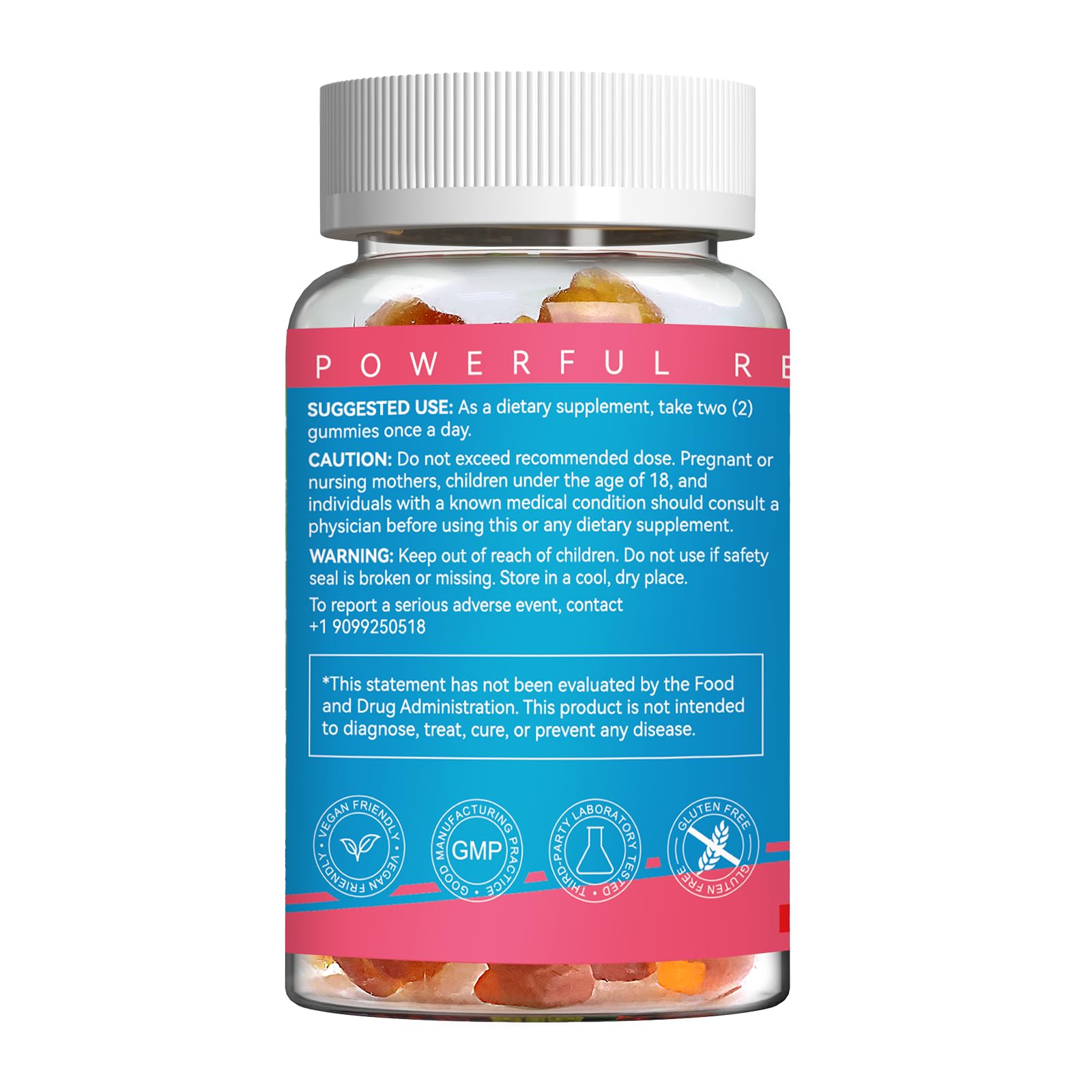 Serving details and nutrition information on the label