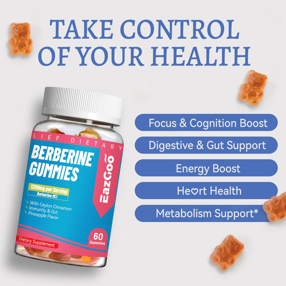 Label highlights 1200mg Berberine HCI and 200mg Cinnamon