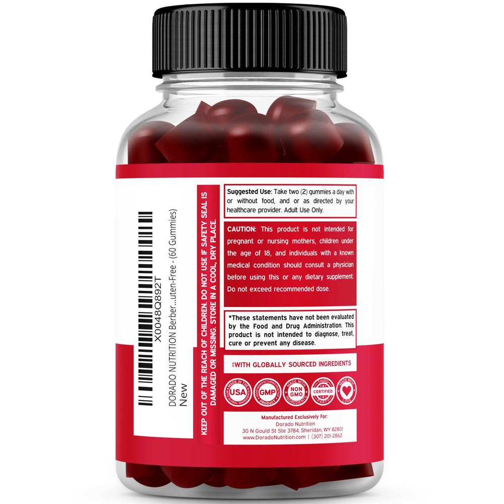 60-count bottle packaging for Berberine Gummies