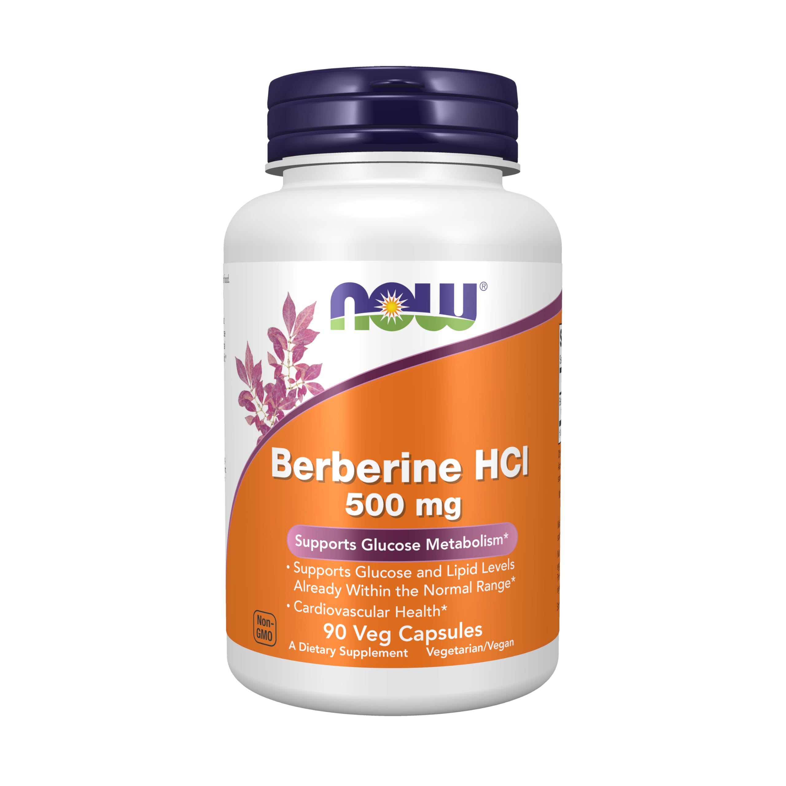 NOW Berberine HCl 500 mg bottle label