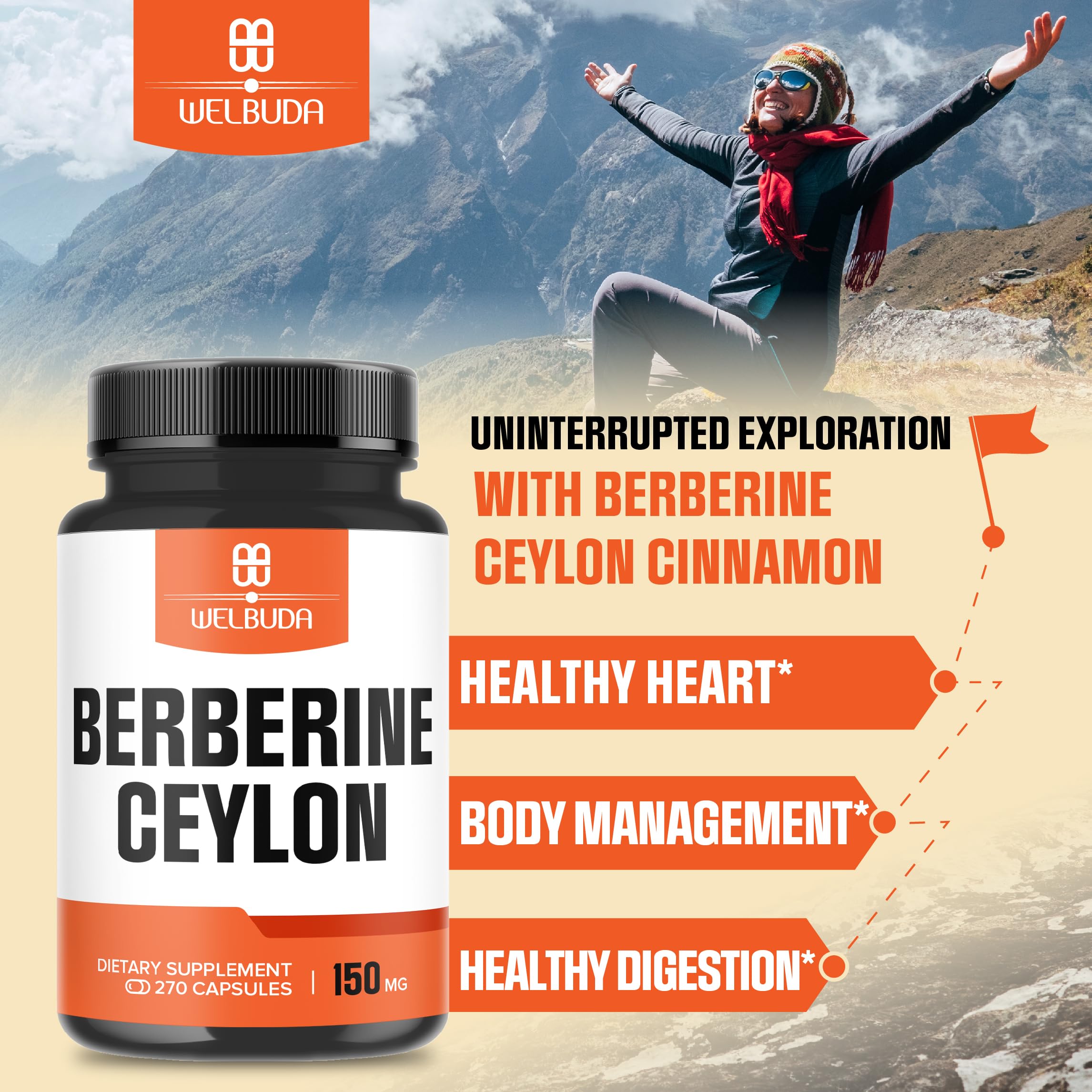 Ingredients: Berberine HCl and Organic Cinnamon Bark