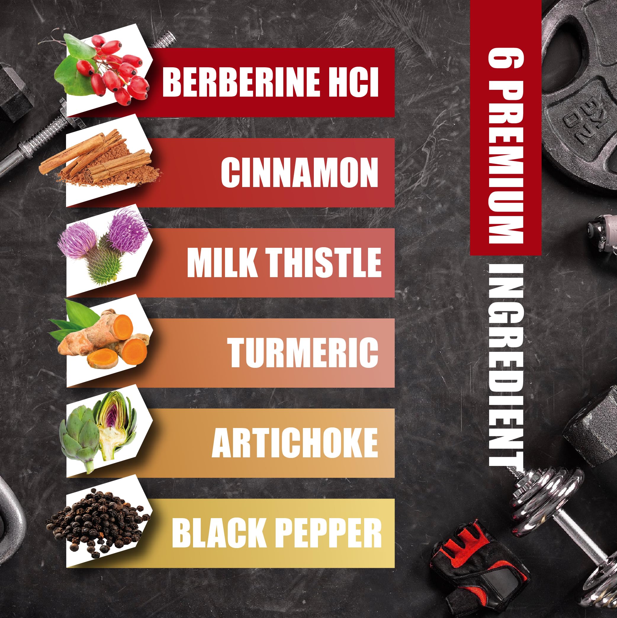 Capsules with cinnamon, turmeric, milk thistle, artichoke, and black pepper