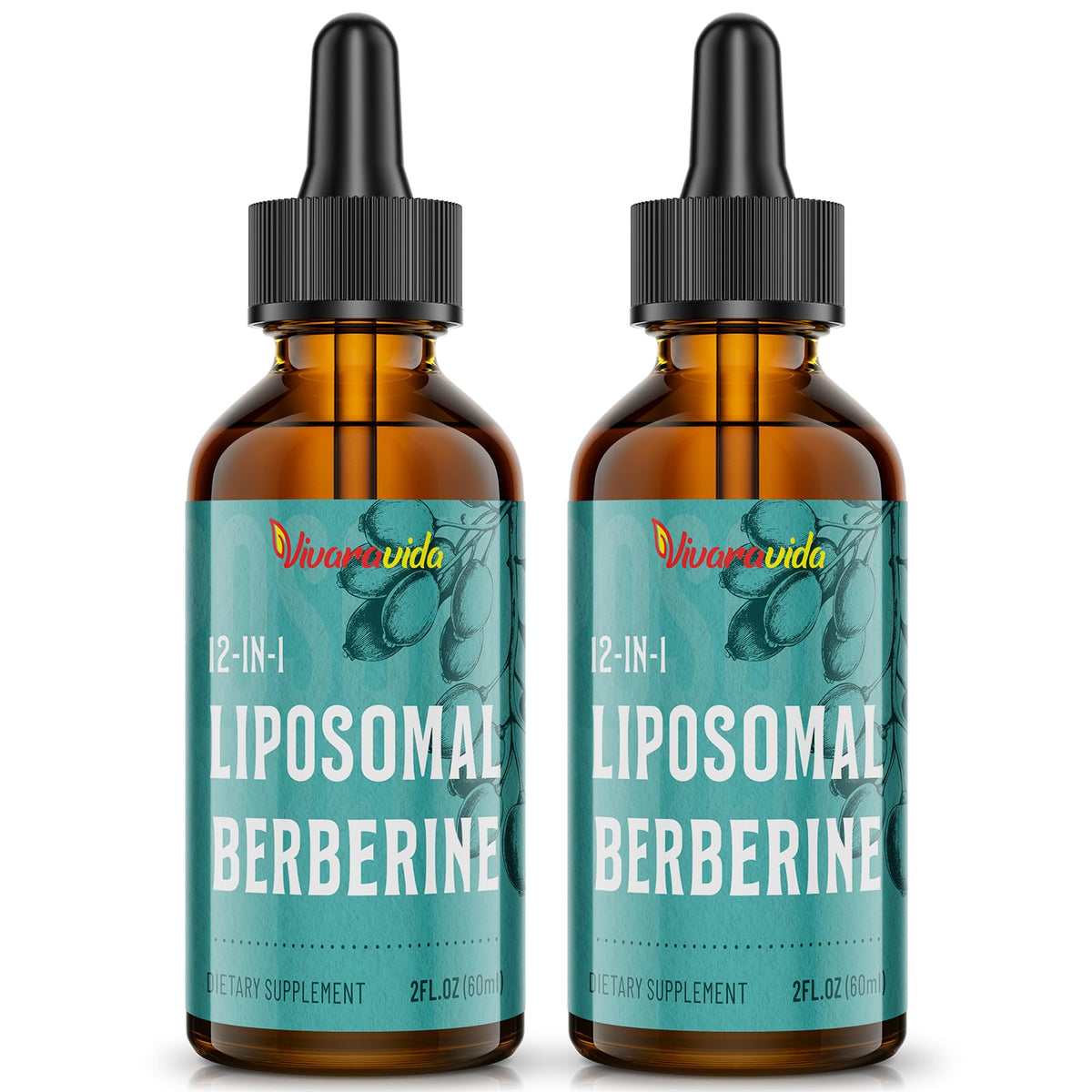 Front view of Berberine HCl Liposomal Drops bottle (4 oz)