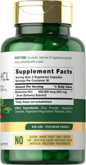 Close-up of Berberine HCL capsules labeled 500,000 mcg