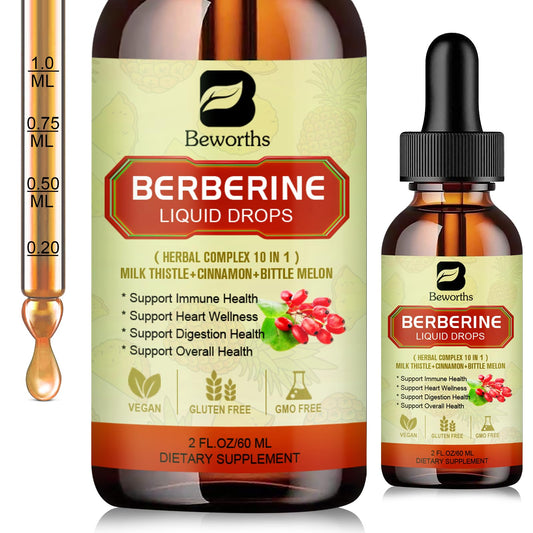 Berberine liquid drops bottle with dropper