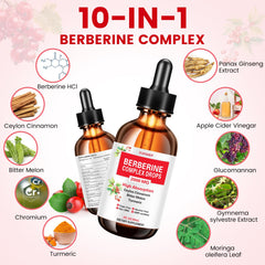 Nutrition facts label for berberine liquid drops
