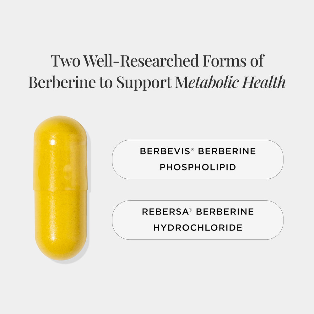 Side view of the Berberine+ Formula bottle