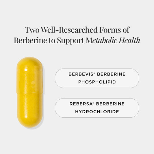 Side view of the Berberine+ Formula bottle