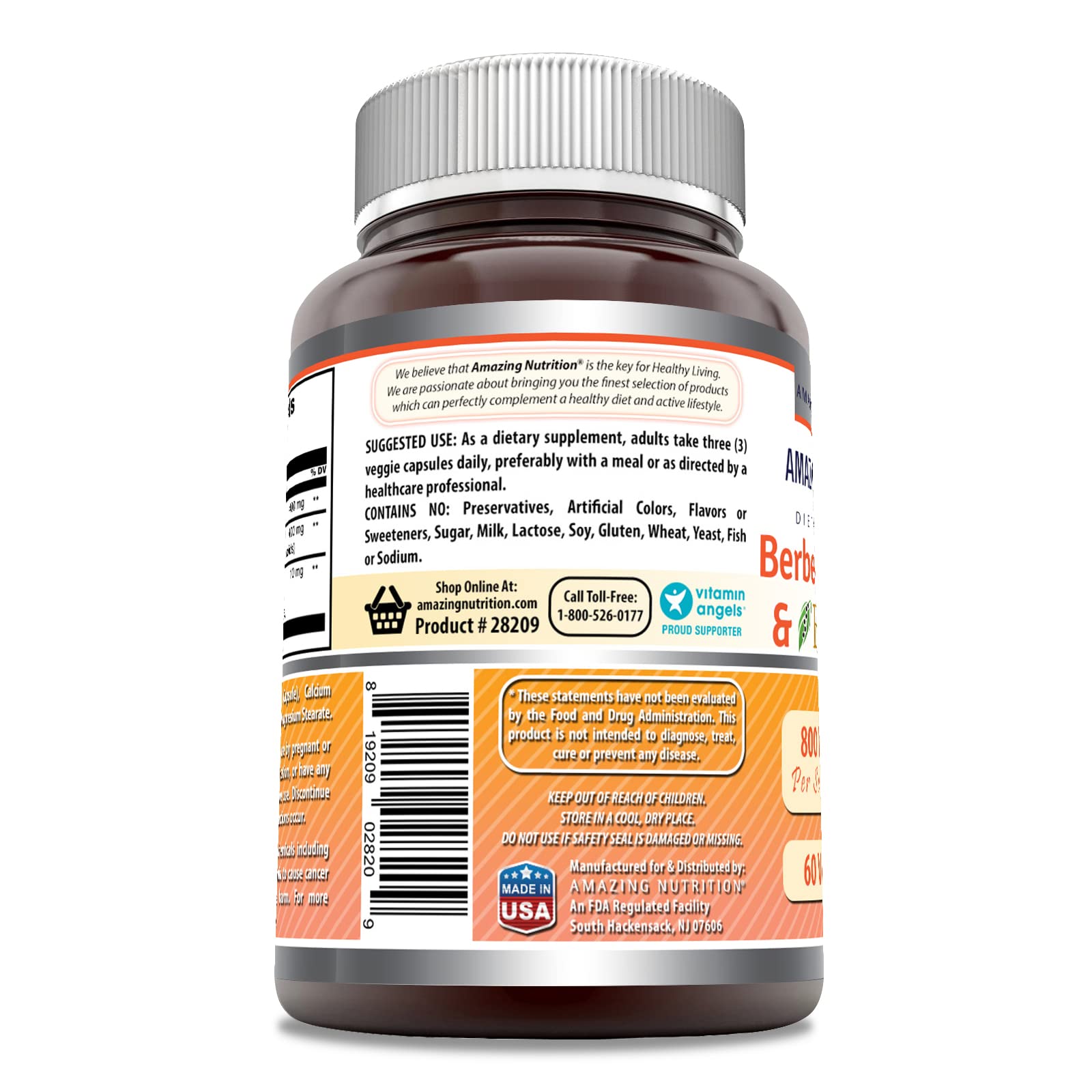 Close-up of Berberine Turmeric Bioperine capsules