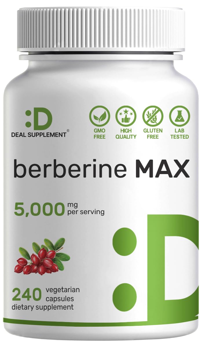 Front view of Berberine Max with Turmeric bottle