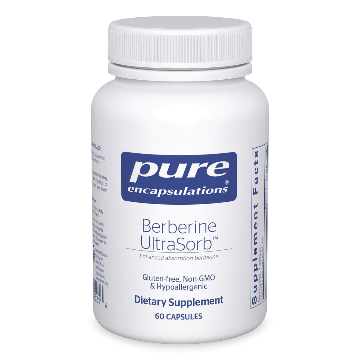 Bottle label for Pure Encapsulations Berberine UltraSorb 550 mg