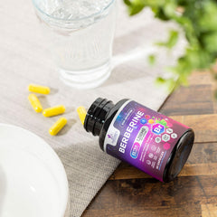 Berberine HCL 1200mg veggie capsules in bottle