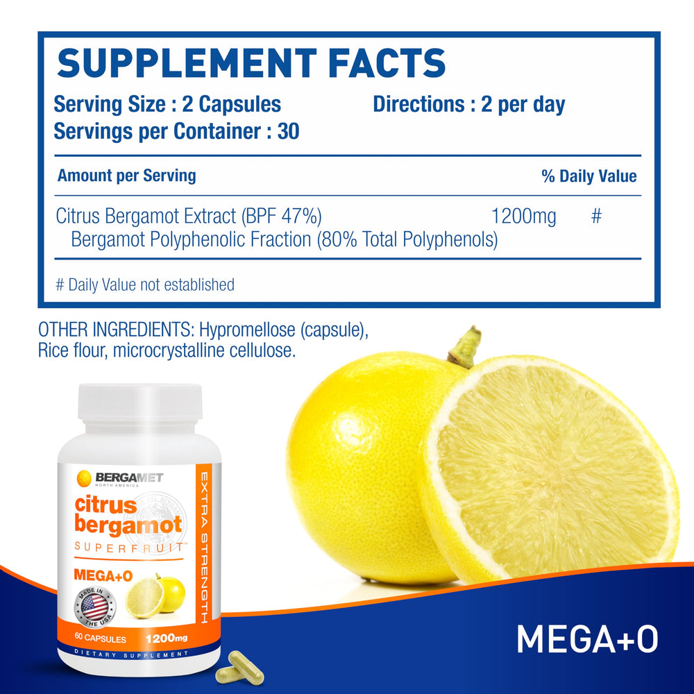 Lifestyle shot with BergaMet capsules in a daily wellness routine.