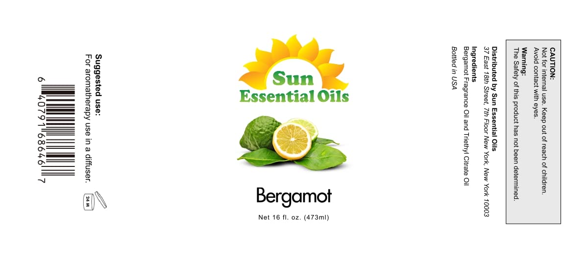 Bergamot essential oil for diffuser and aromatherapy (16 oz)