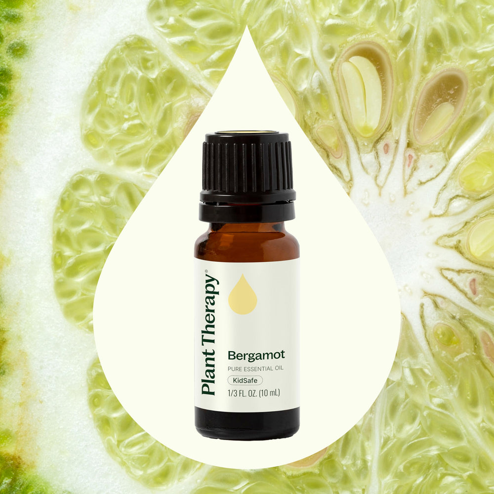 Close-up of Bergamot Essential Oil 10ml bottle