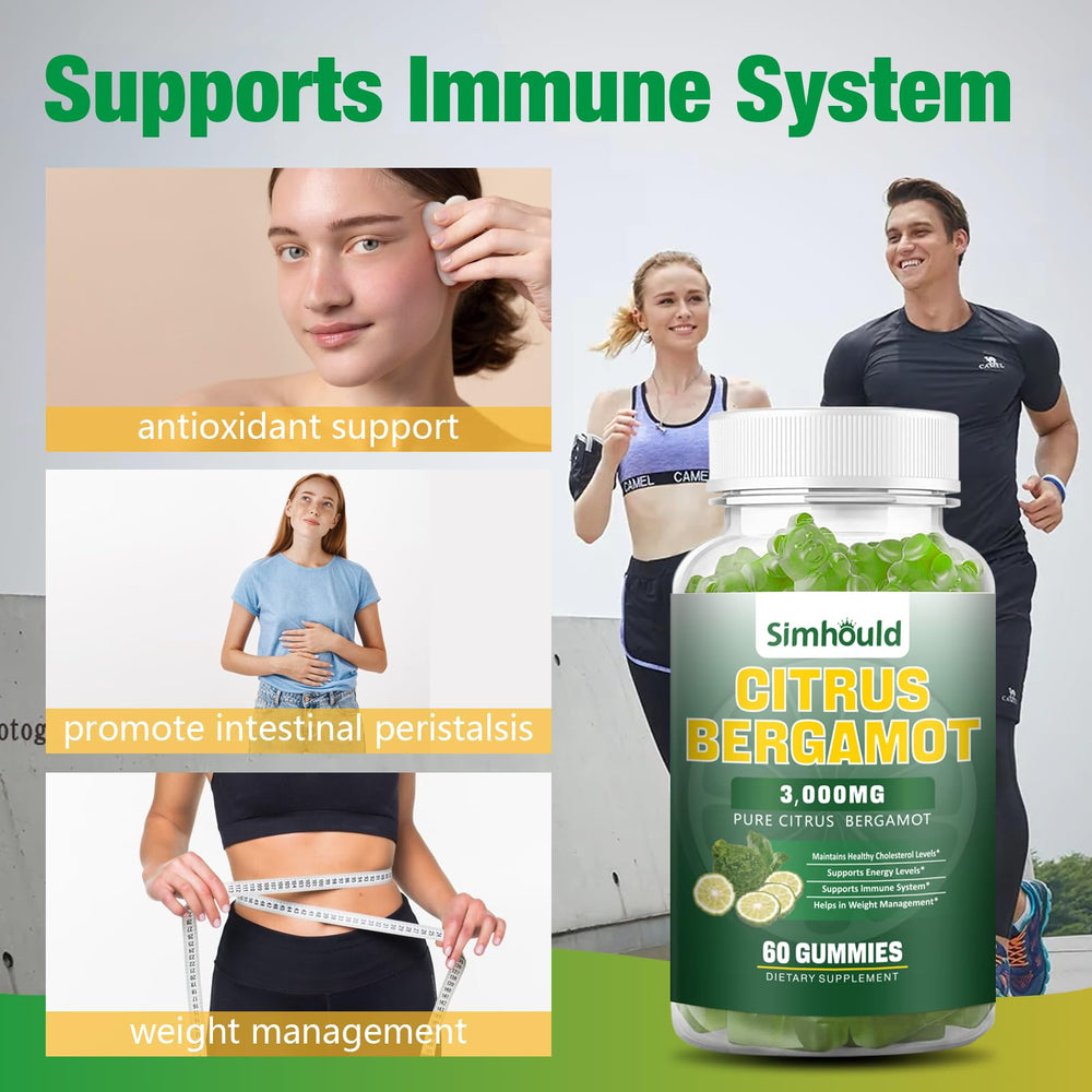 Nutrition facts panel for Bergamot Gummies