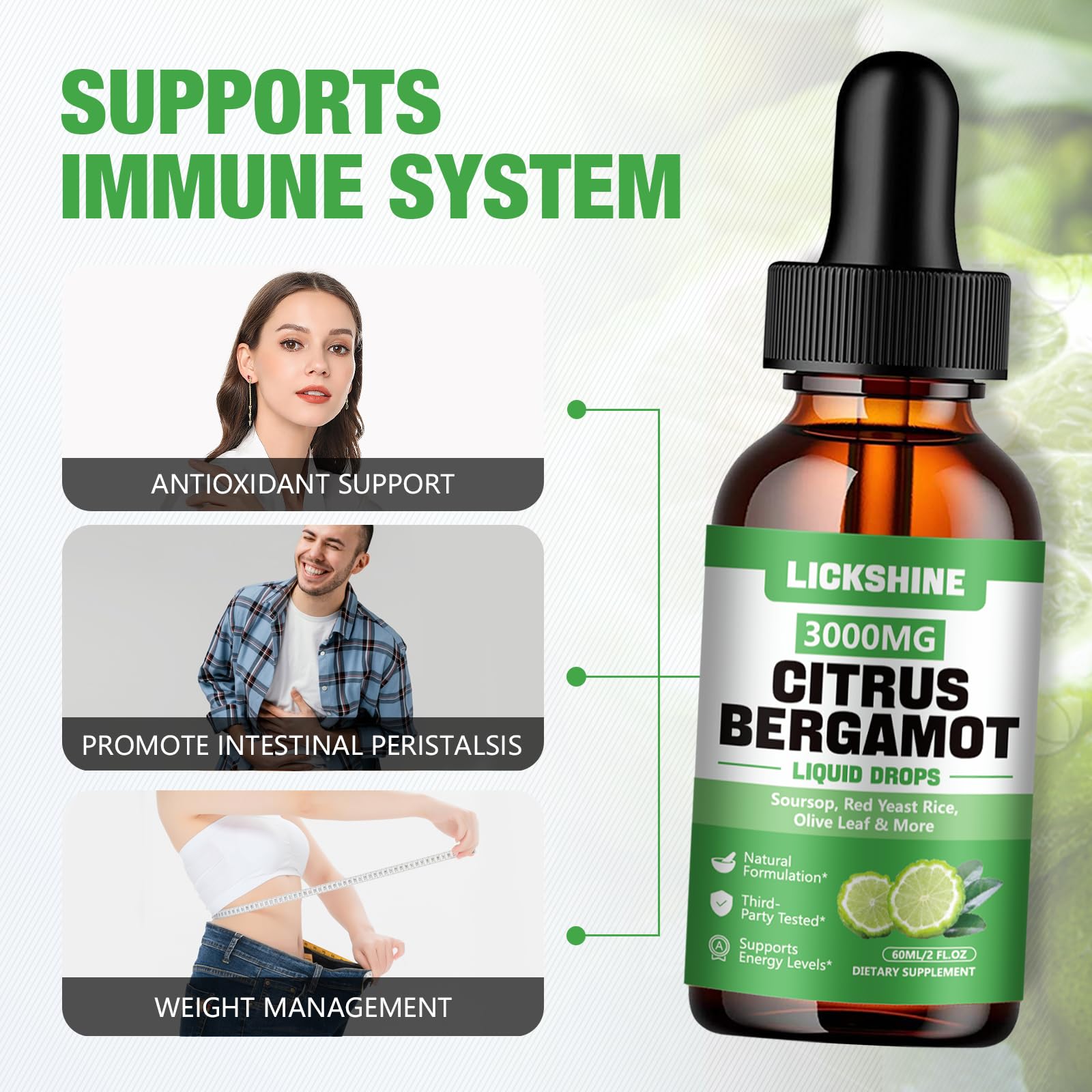 Absorption chart for Lickshine Citrus Bergamot Liquid Drops