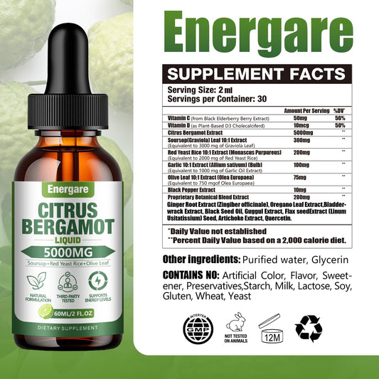 Dropper dispensing bergamot liquid drops