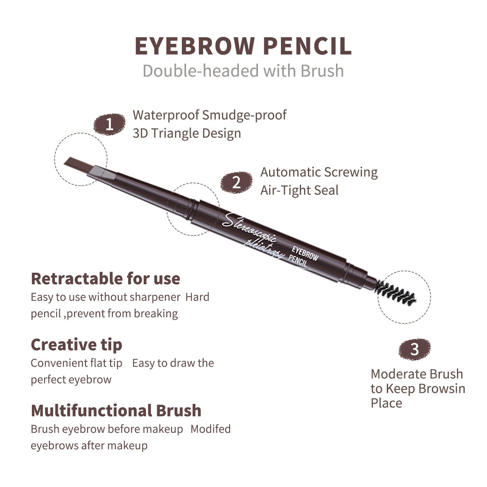 Berinist waterproof eyebrow pencil resists sweat for all-day wear