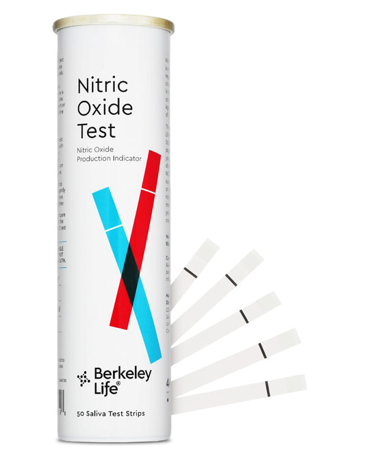 Front packaging view of Berkely Life Nitric Oxide Test Strips