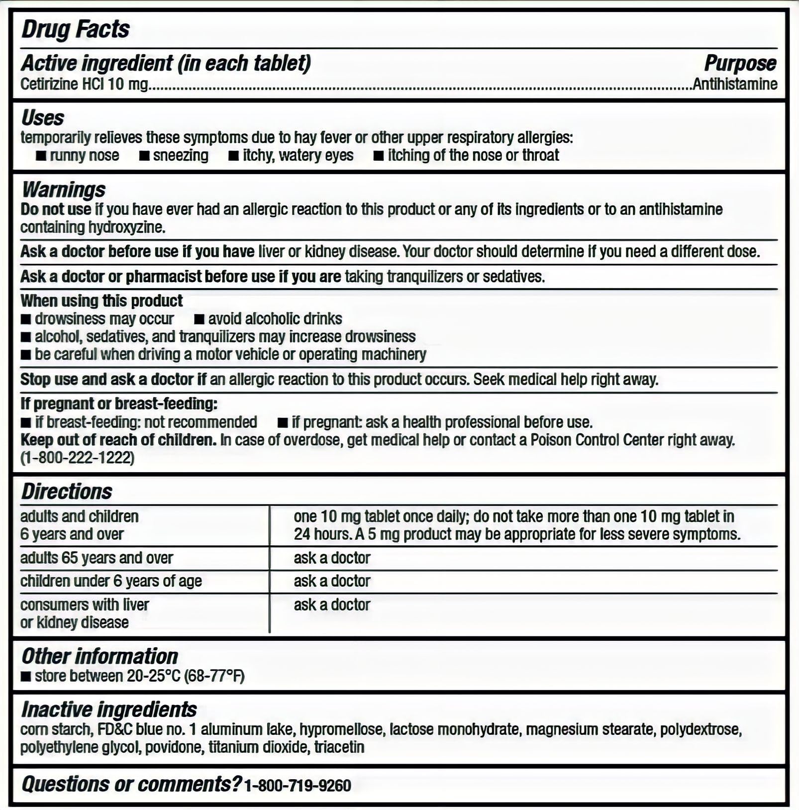 berkley jensen 365-count bottle supports long-term allergy management