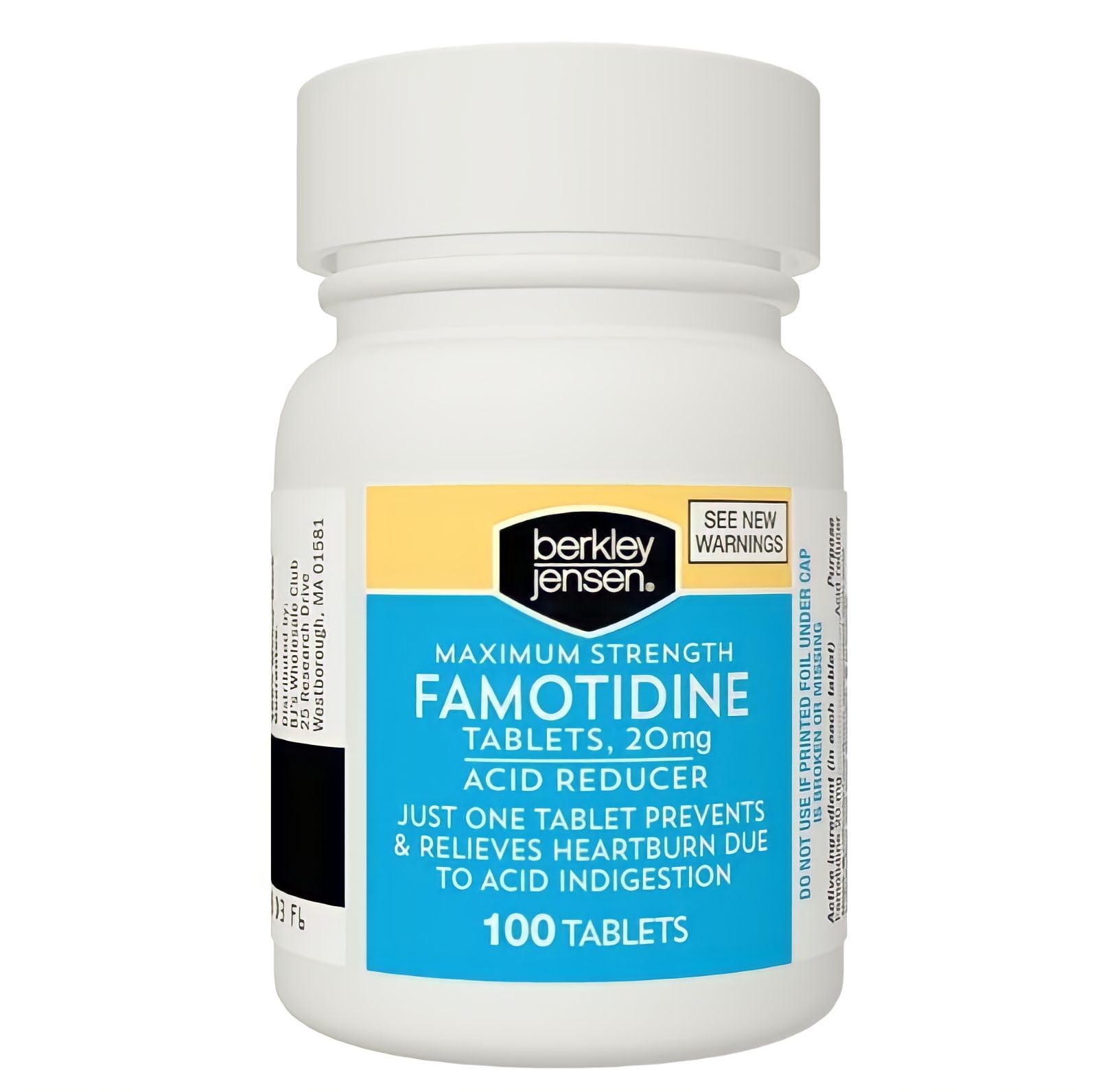 Berkley Jensen famotidine taken 10–60 minutes before meals for protection.