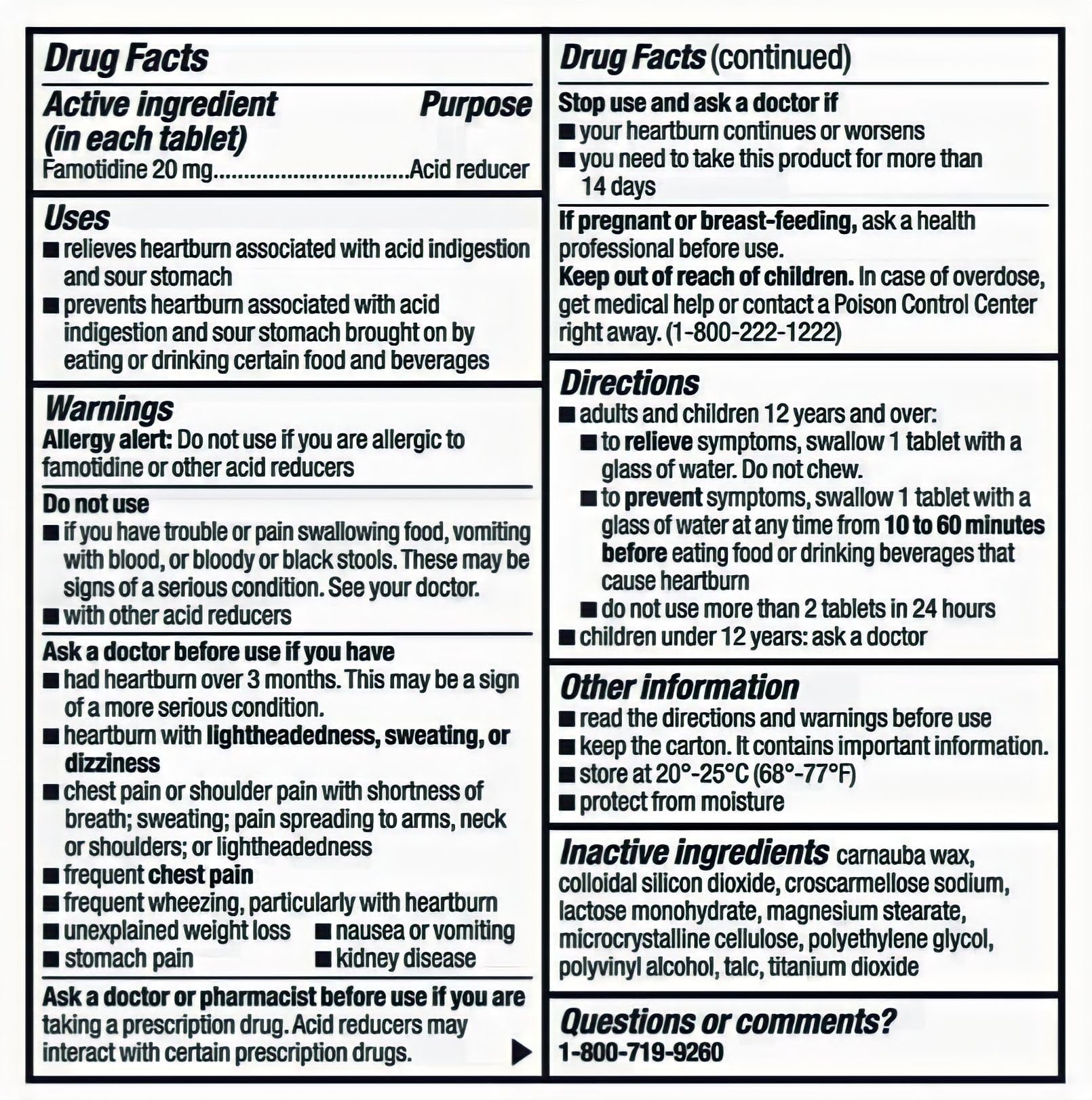 Berkley Jensen famotidine gluten-free tablets with quality manufacturing.