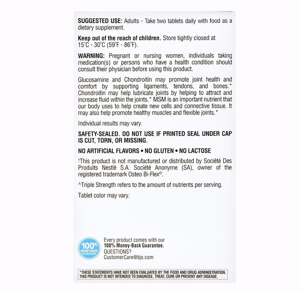 Ingredient highlights: glucosamine, chondroitin, MSM, Boswellia in Berkley Jensen formula