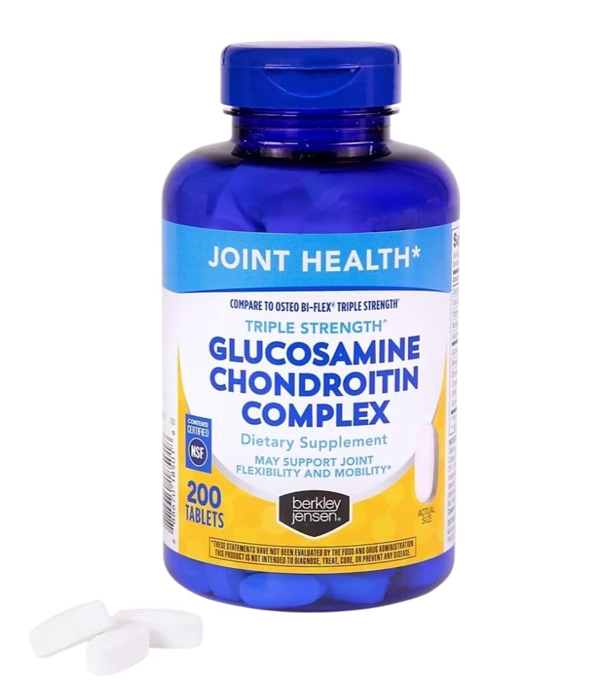 Berkley Jensen Triple Strength Glucosamine Chondroitin MSM Boswellia Complex bottle front