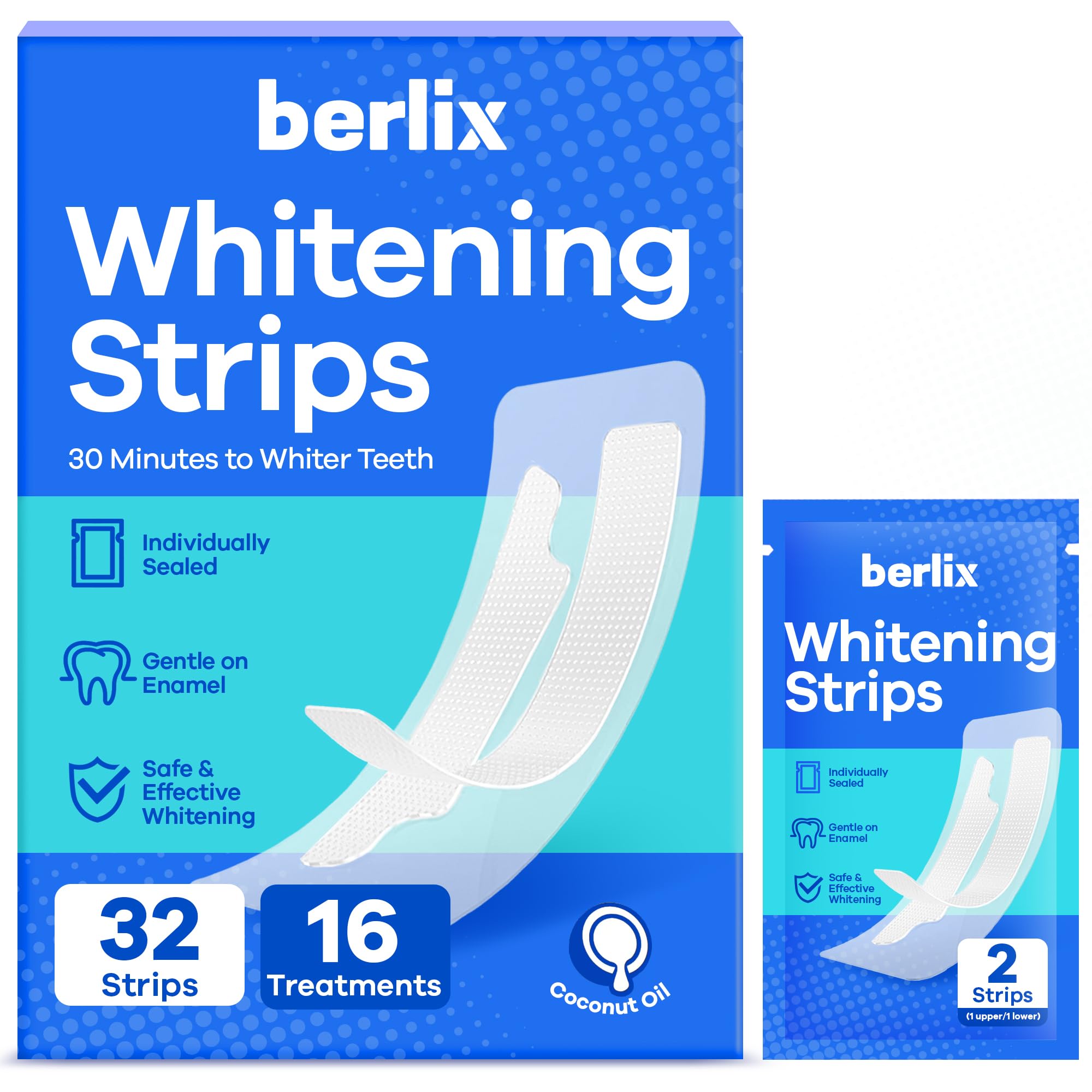 Berlix Teeth Whitening Strips 32-count box