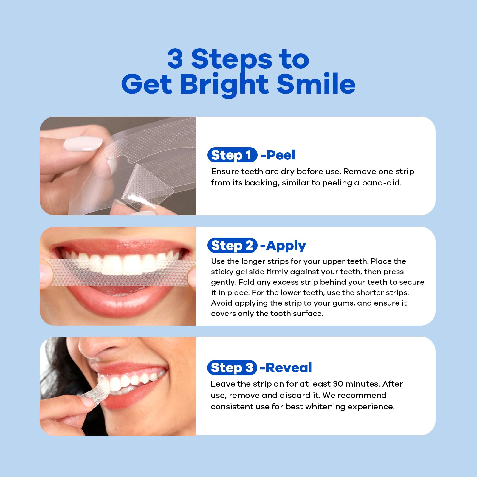 Whitening strips drying quickly during use