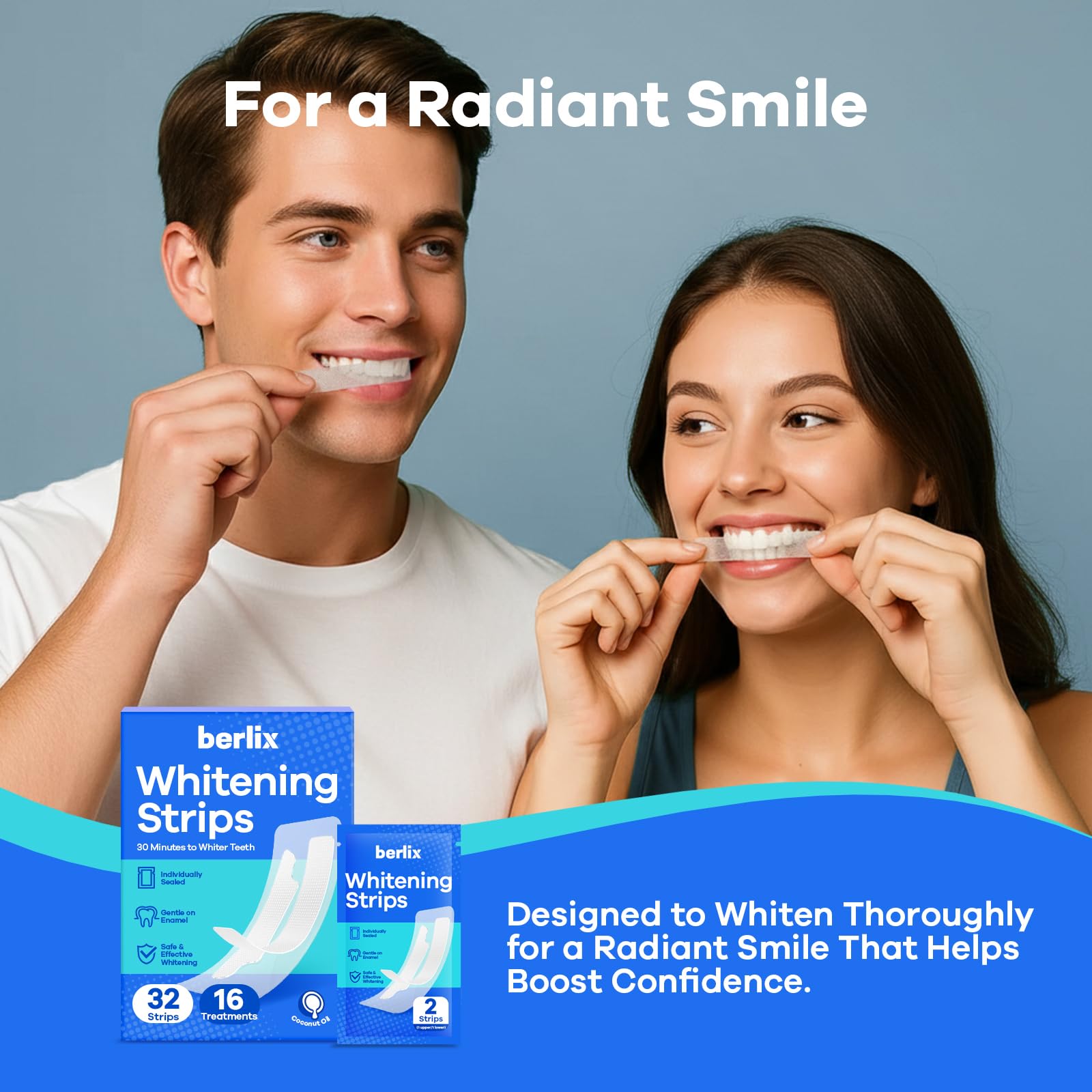 Whiter smile after at-home Berlix whitening treatment