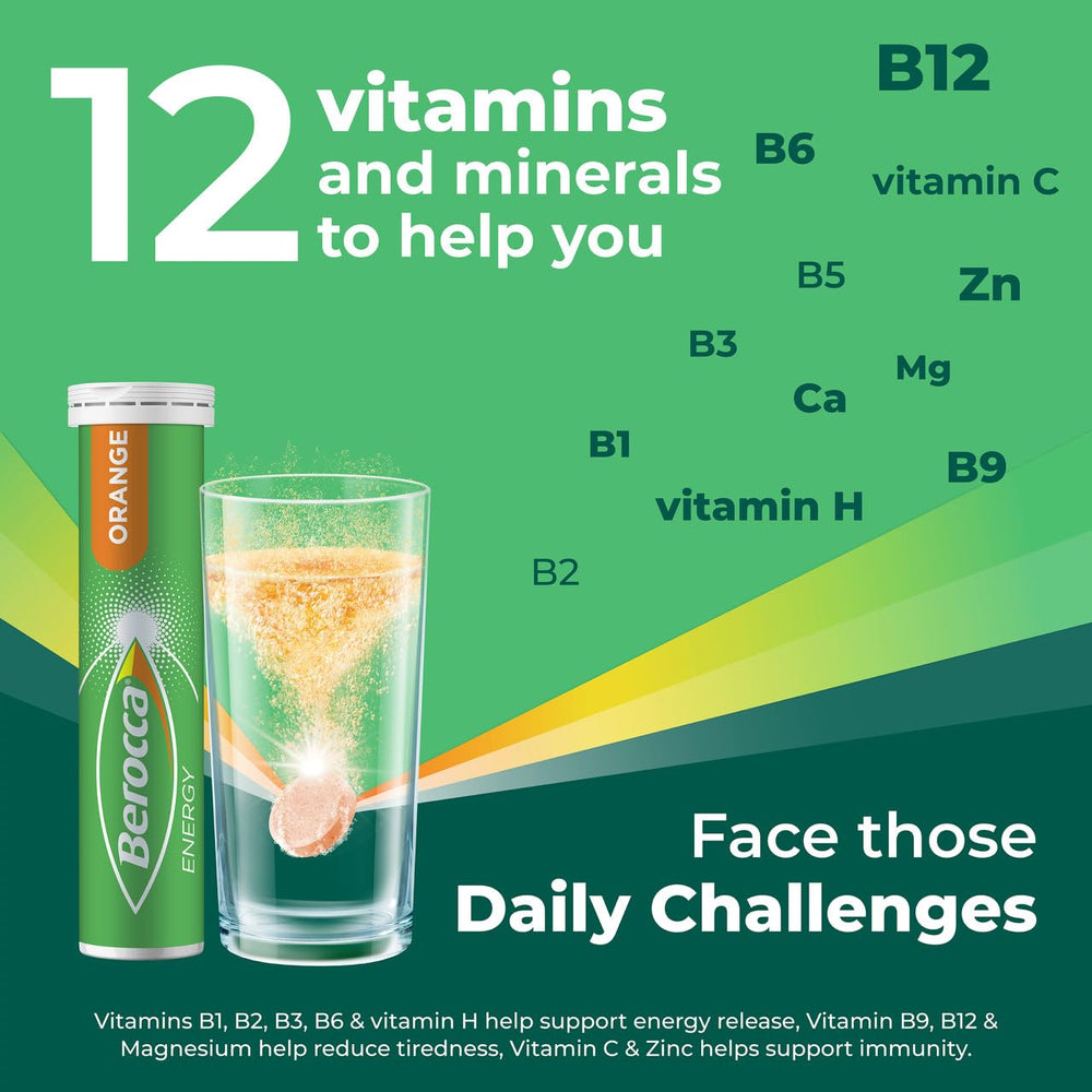 Berocca packaging highlighting 12 vitamins and minerals