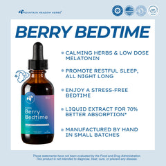 Berry Bedtime Drops 2 oz bottle back label