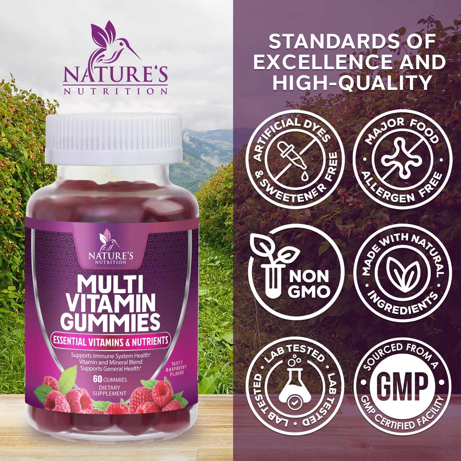 Close-up of a berry-flavored multivitamin gummy