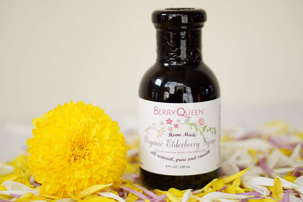 Ingredients: organic elderberries, raw honey, water