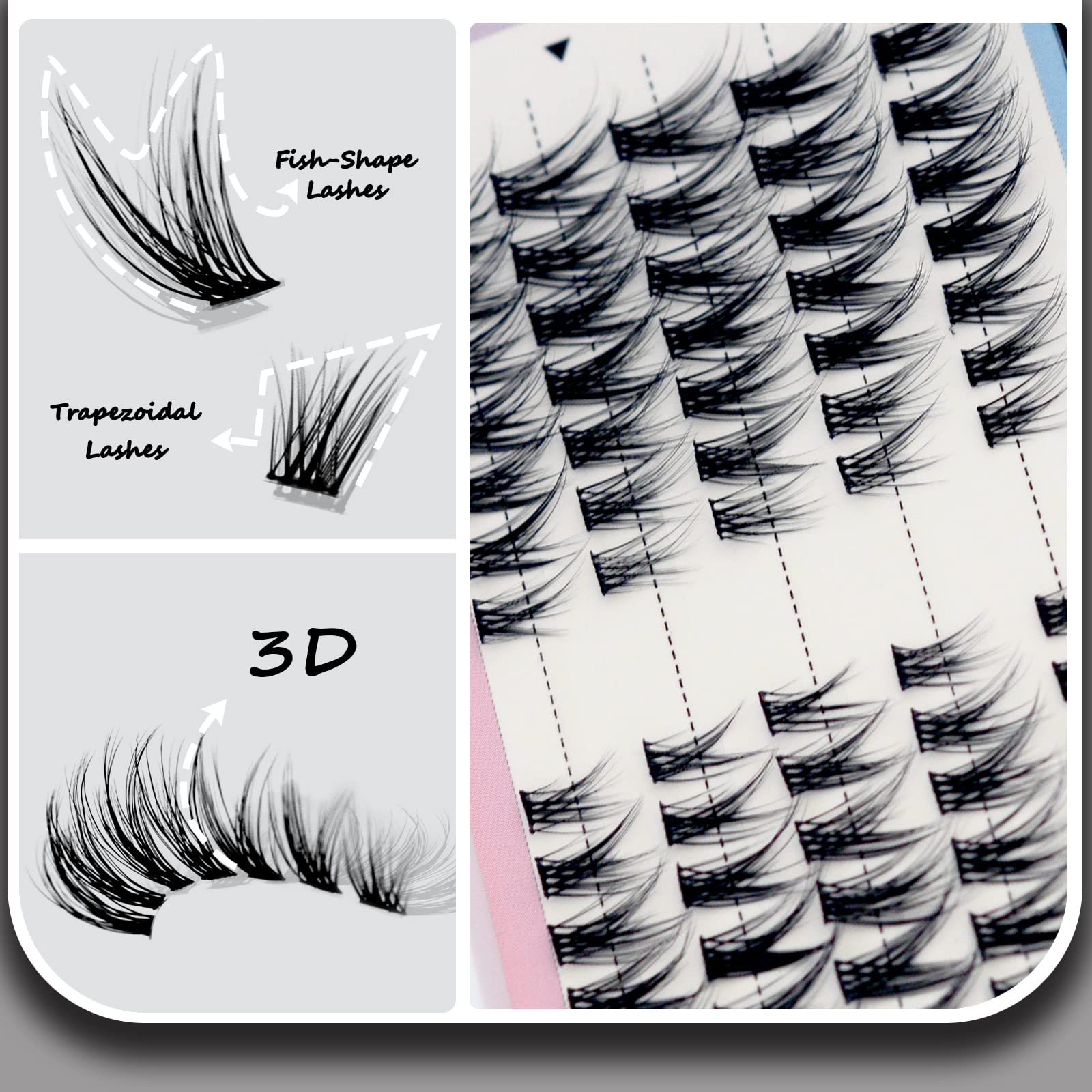 BERSHNOR Bluesmurfs 70-individual lash clusters enable customized fullness and natural results.